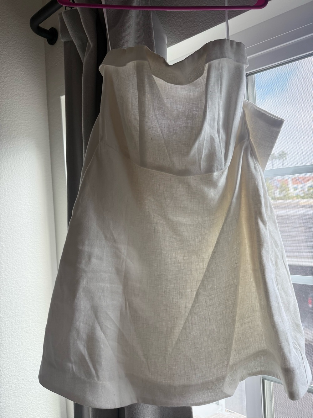 DISSH Aisle White linen bow Mini Dress - Picture 3 of 5
